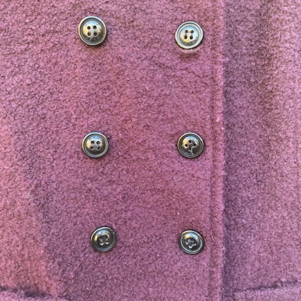 DKNY double breasted plum peacoat size 6 - Picture 3 of 11